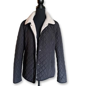 Ralph Lauren quilted jacket w/berber trim